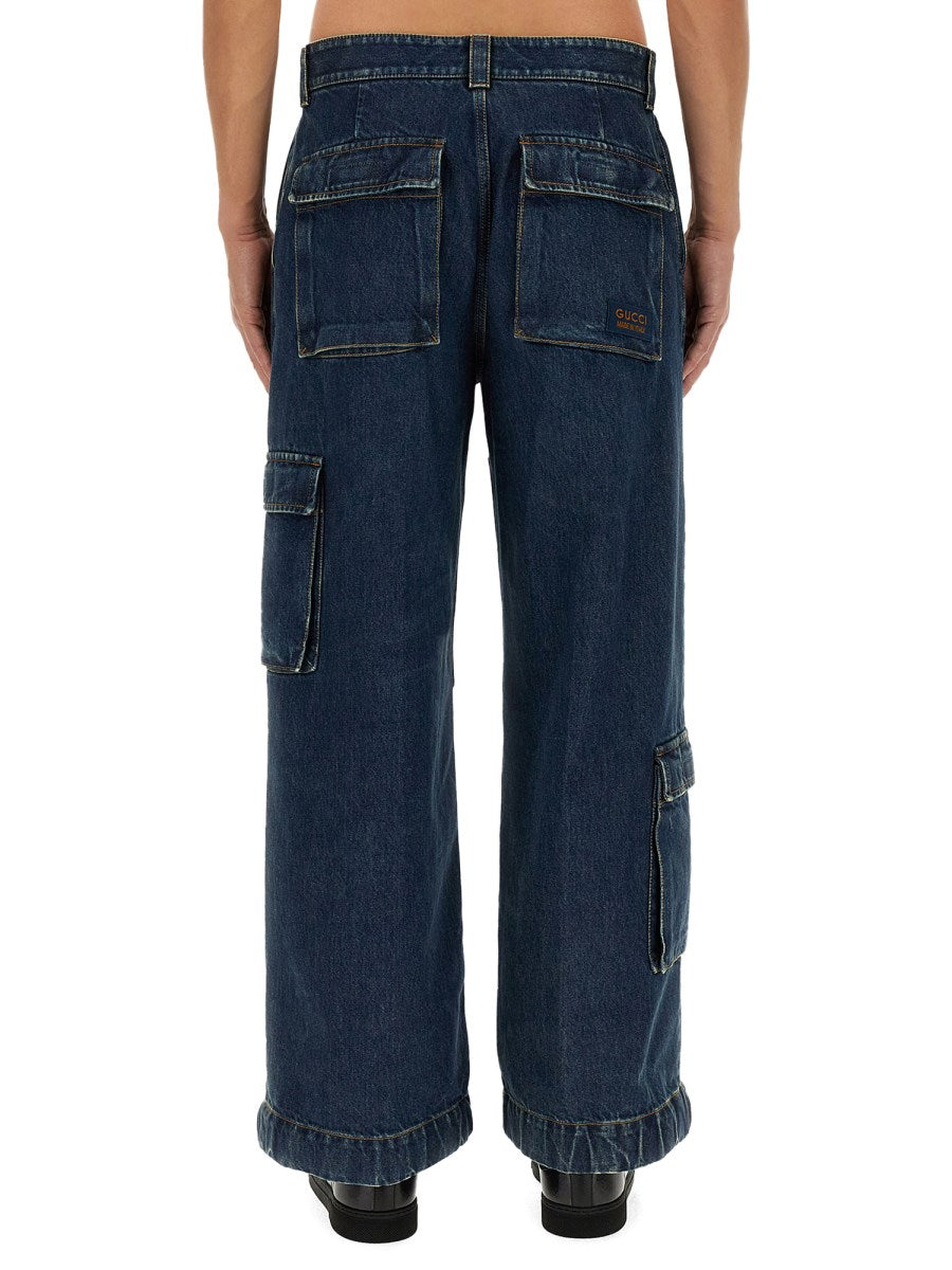 Cargo Jeans in Dark Blue