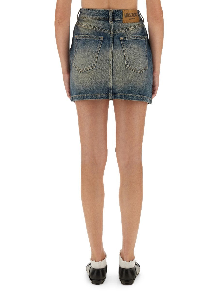 Denim Mini Skirt in Vintage Wash