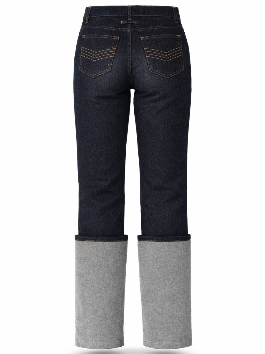 Cut-Out Jeans with Grey Lower Legs