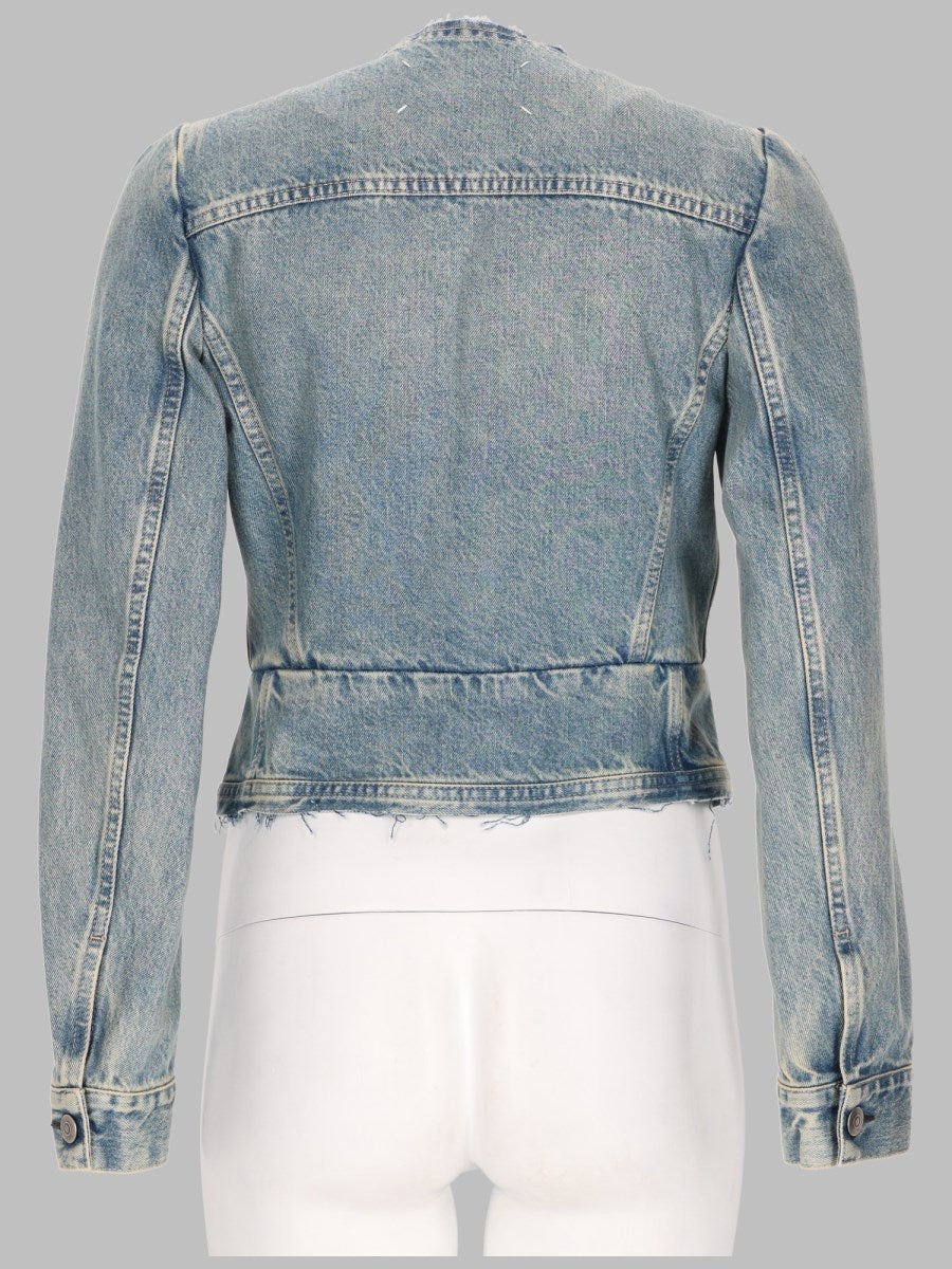 Tie-Front Deconstructed Denim Jacket