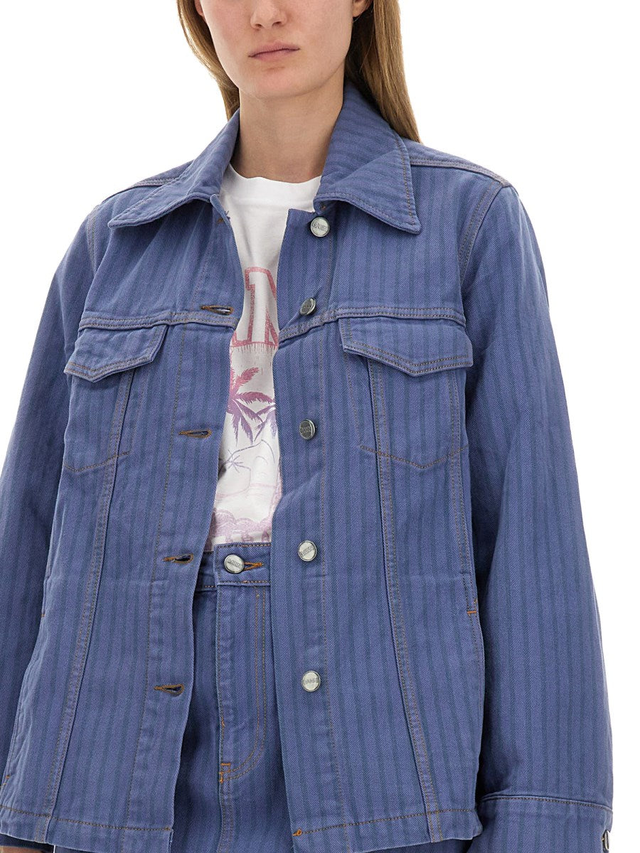 GANNI Denim Jacket in Organic Cotton, view 3