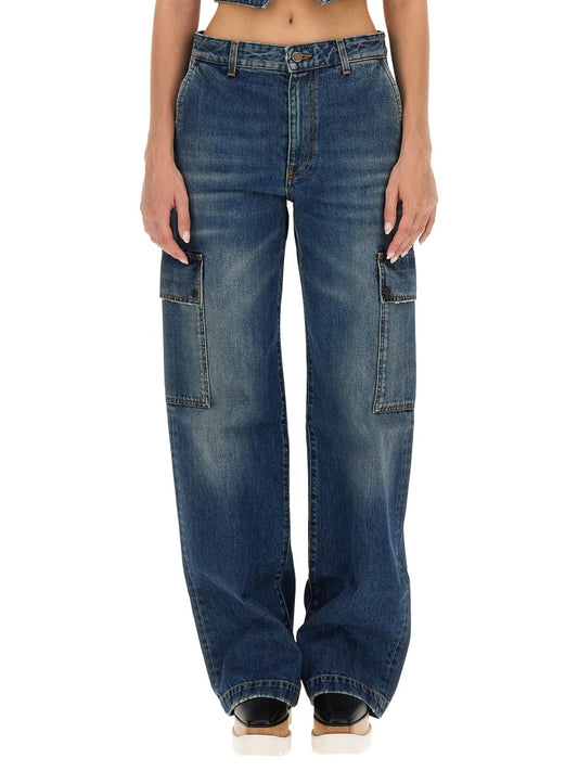 Cargo Jeans in Vintage Blue