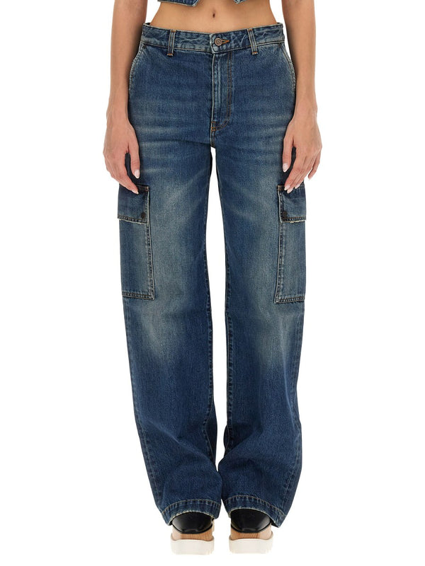Cargo Jeans in Vintage Blue