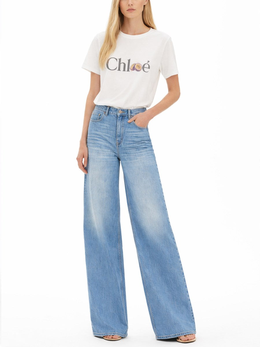 Wide-Leg Jeans in Faded Blue