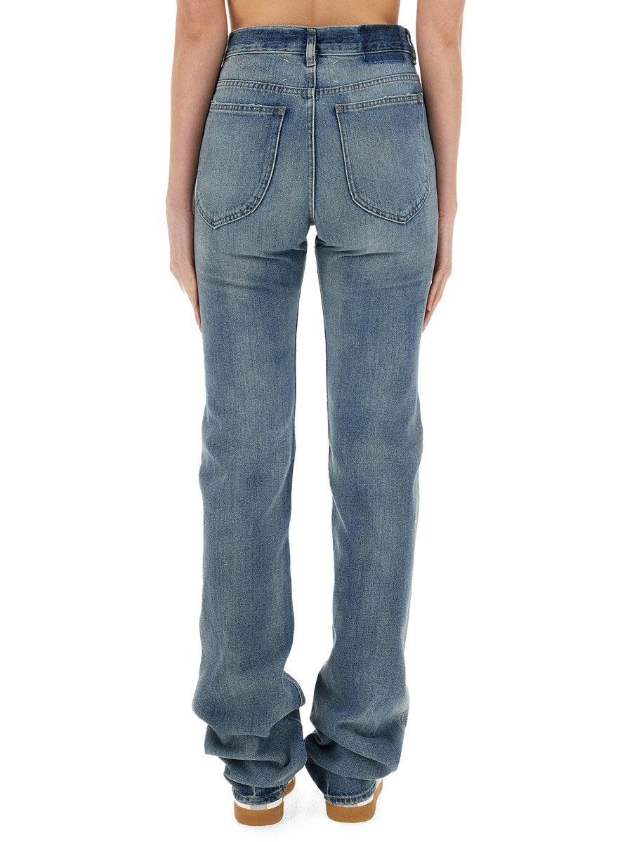 Long Straight Jeans in Vintage Blue