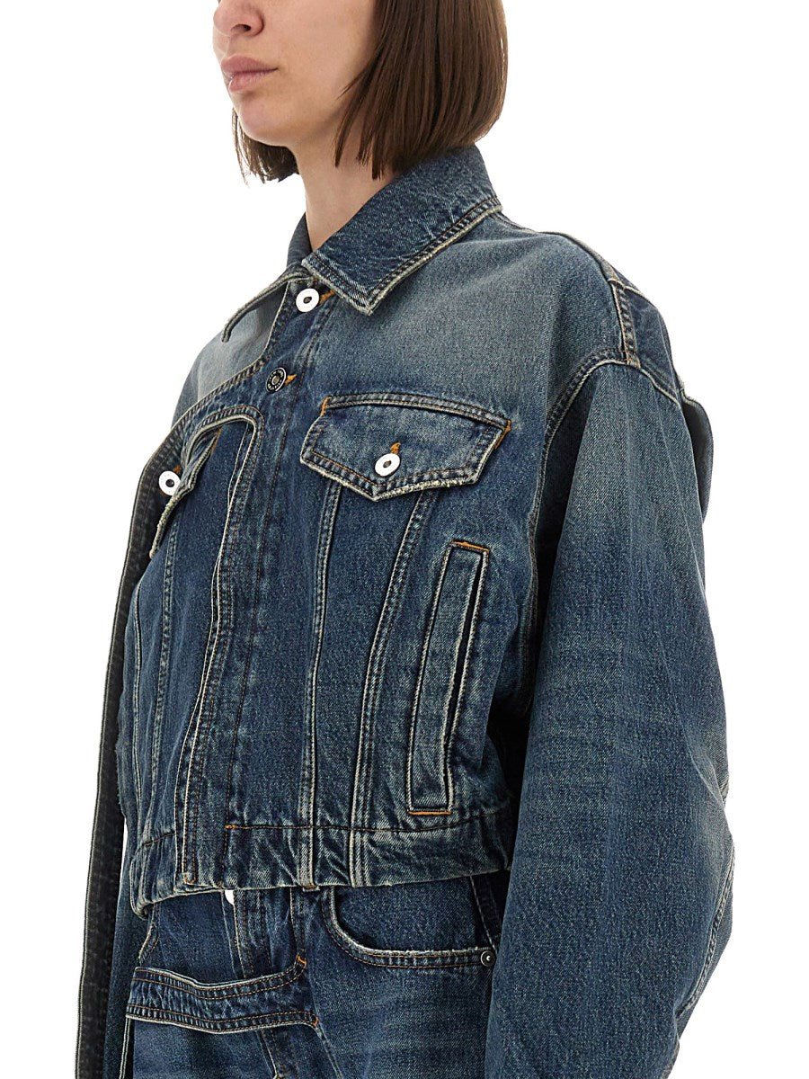 Oversized Denim Jacket with Waistband Hem