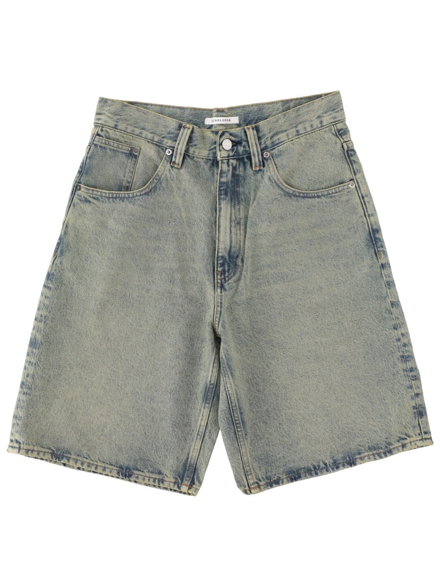 Wide Denim Shorts in Dirty Wash