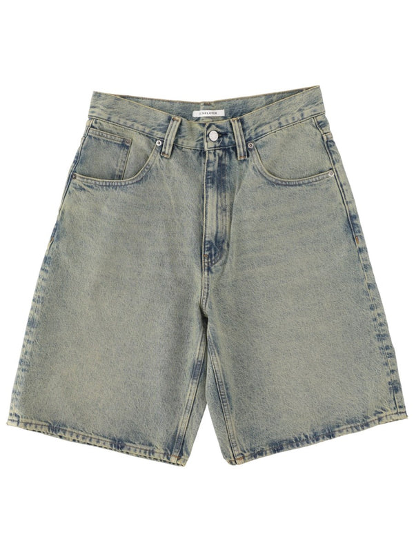 Wide Denim Shorts in Dirty Wash