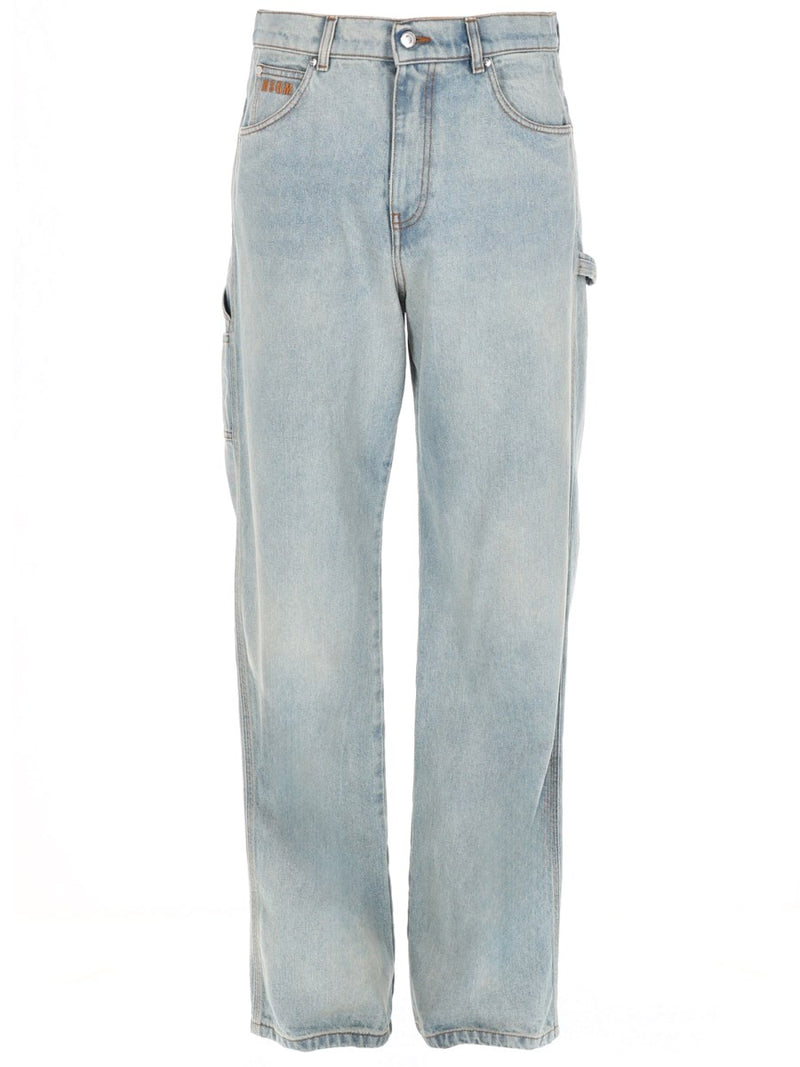 Jeans With Logo Blue