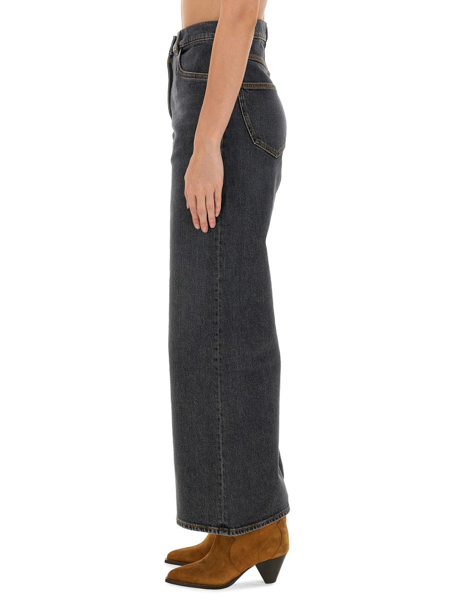 Baggy Jacquard Jeans in Charcoal