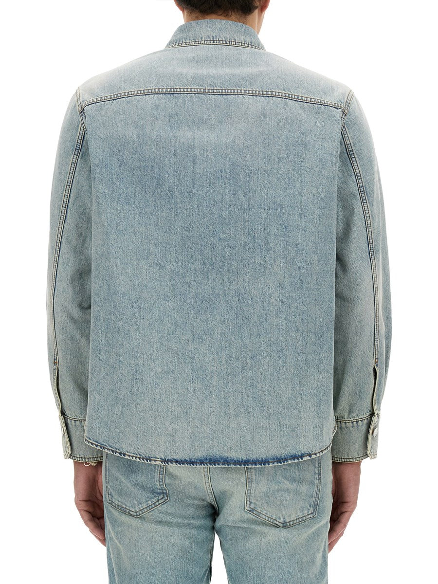 Western Snap Shirt in Washed Blue