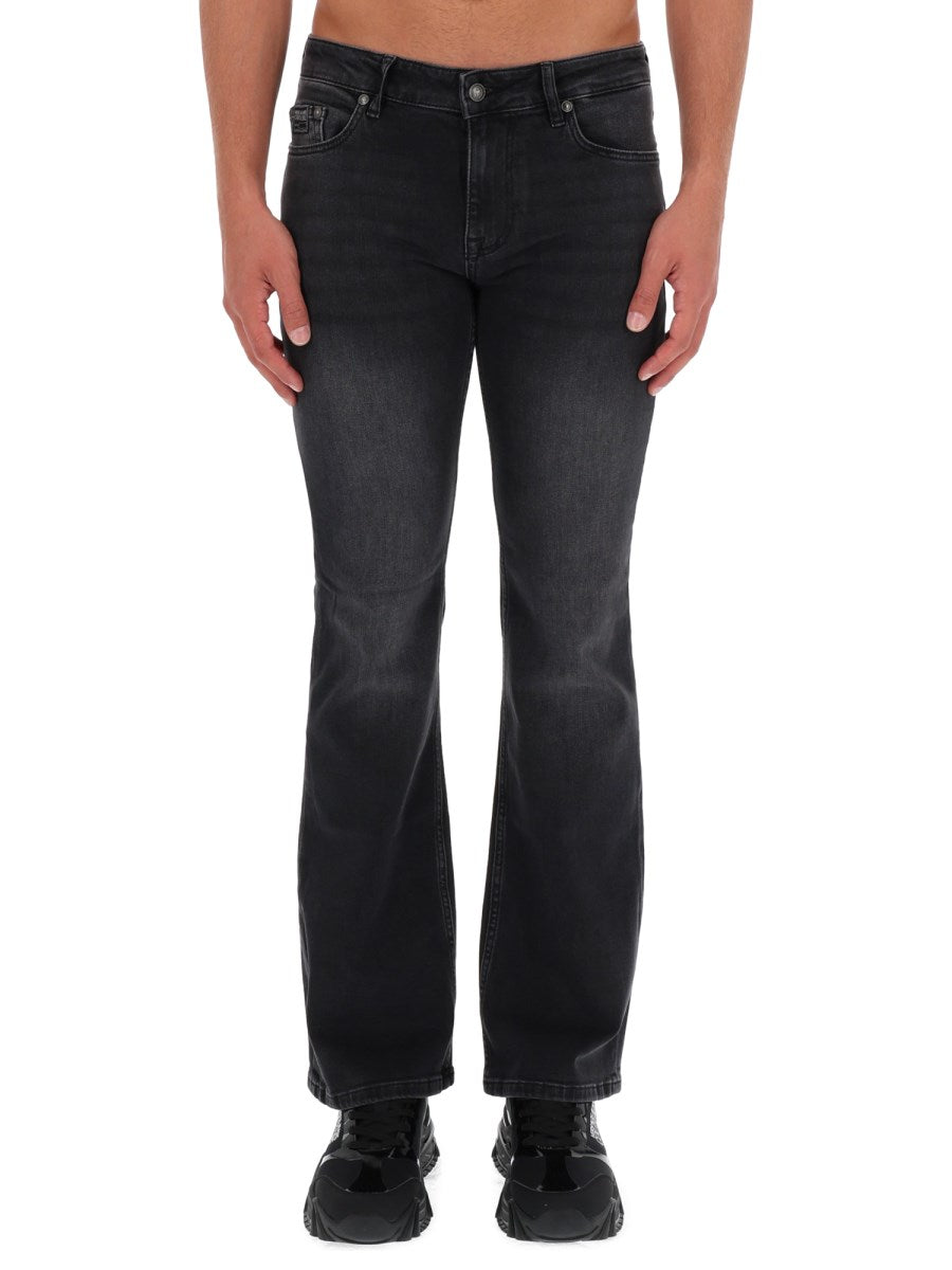 Slim Flare Jeans in Faded Black