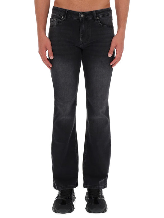 Slim Flare Jeans in Faded Black