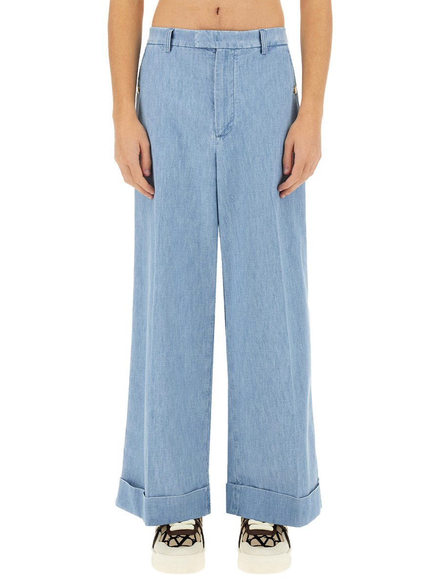 Wide Jeans with Turn-Ups