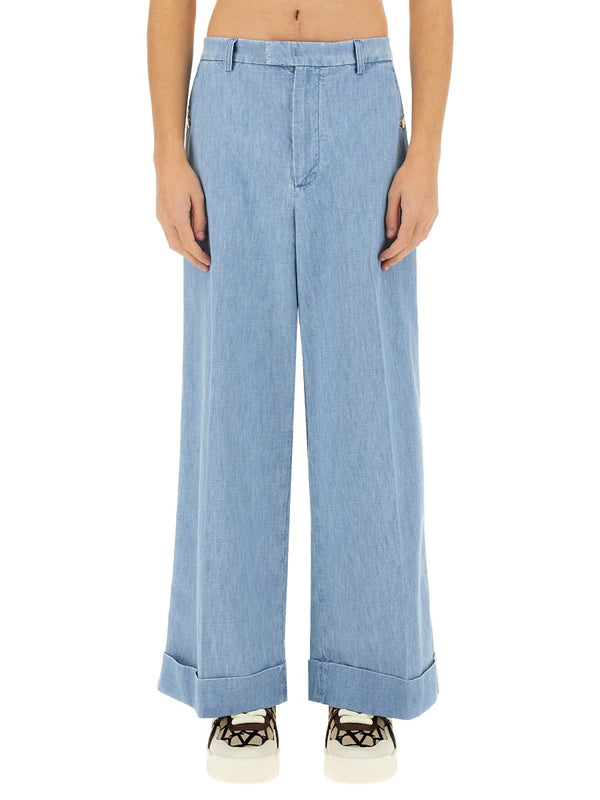 Wide Jeans with Turn-Ups