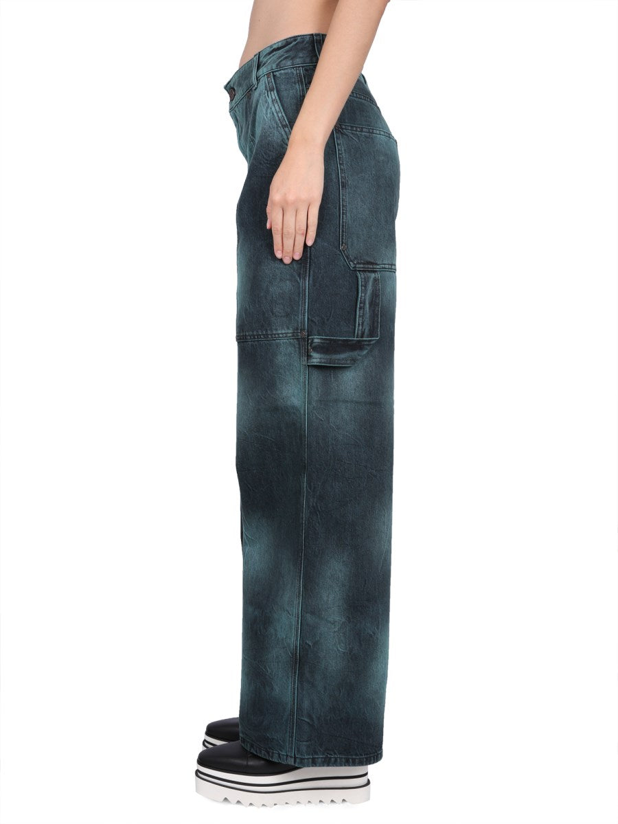 Workwear Jeans in Marbled Green