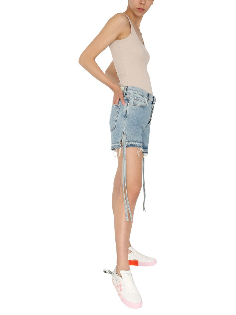Tie-Side Denim Shorts