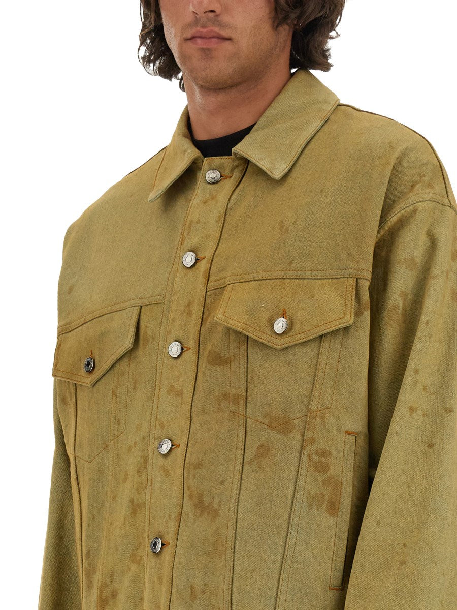 MSGM Denim Jacket Dyed in Tea, view 3