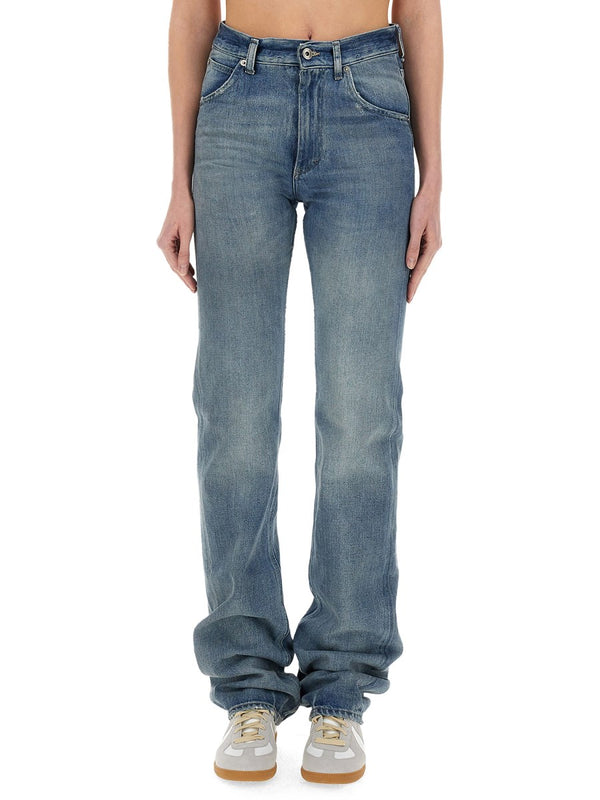 Long Straight Jeans in Vintage Blue