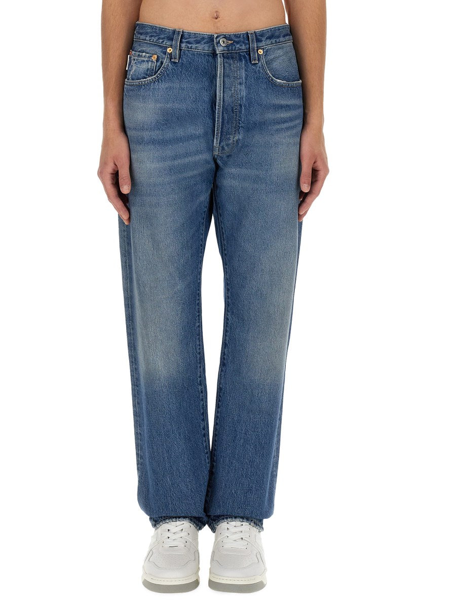Straight Jeans with Logo Detail