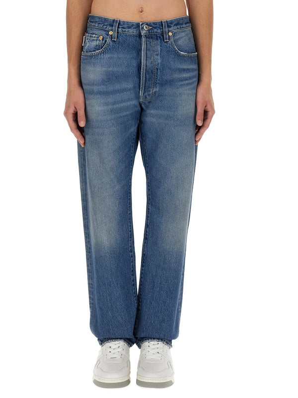 Straight Jeans with Logo Detail