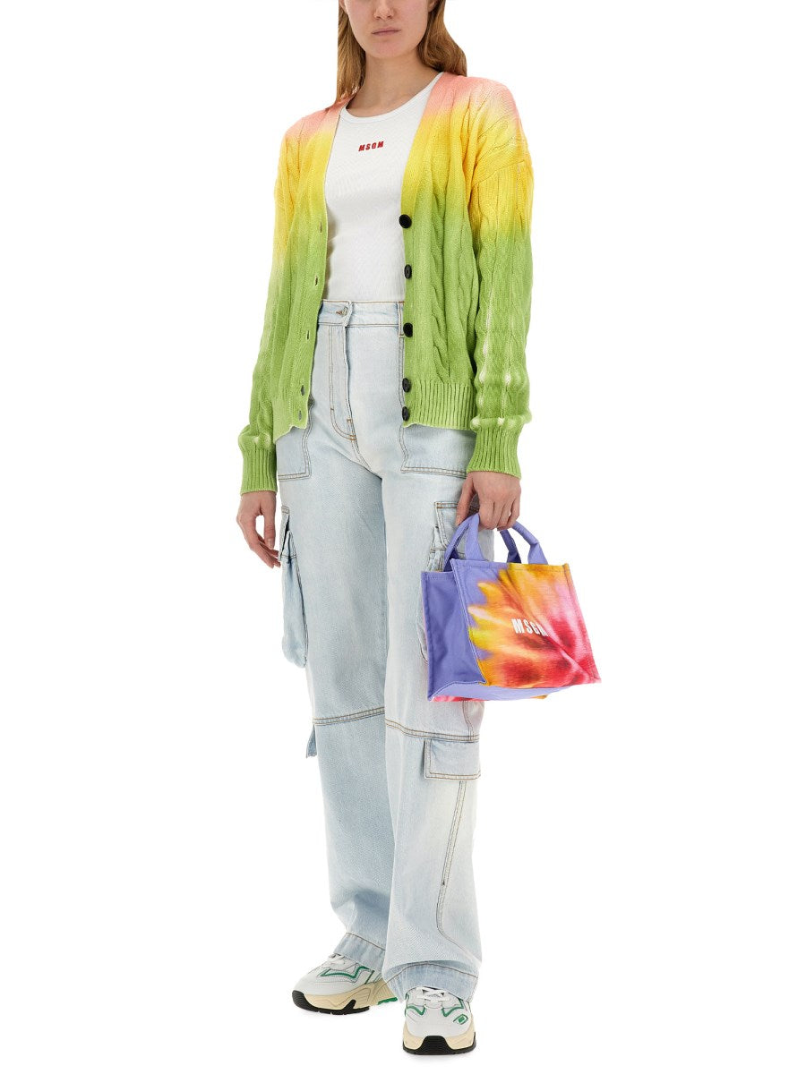 MSGM Denim Cargo Pants, view 3