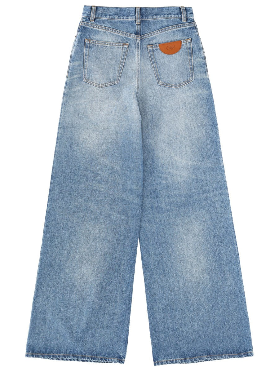 Wide-Leg Jeans in Faded Blue
