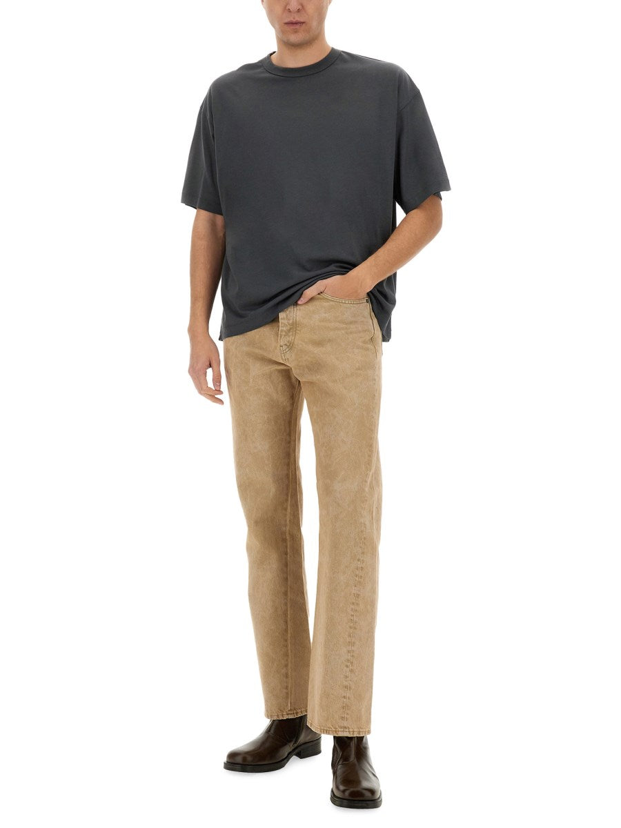 Straight Twist Jeans in Beige