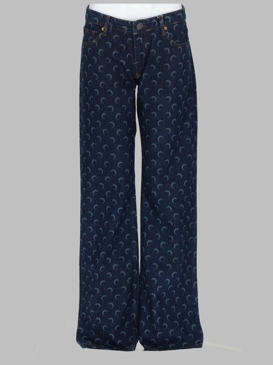 Moon Print Jeans in Dark Blue