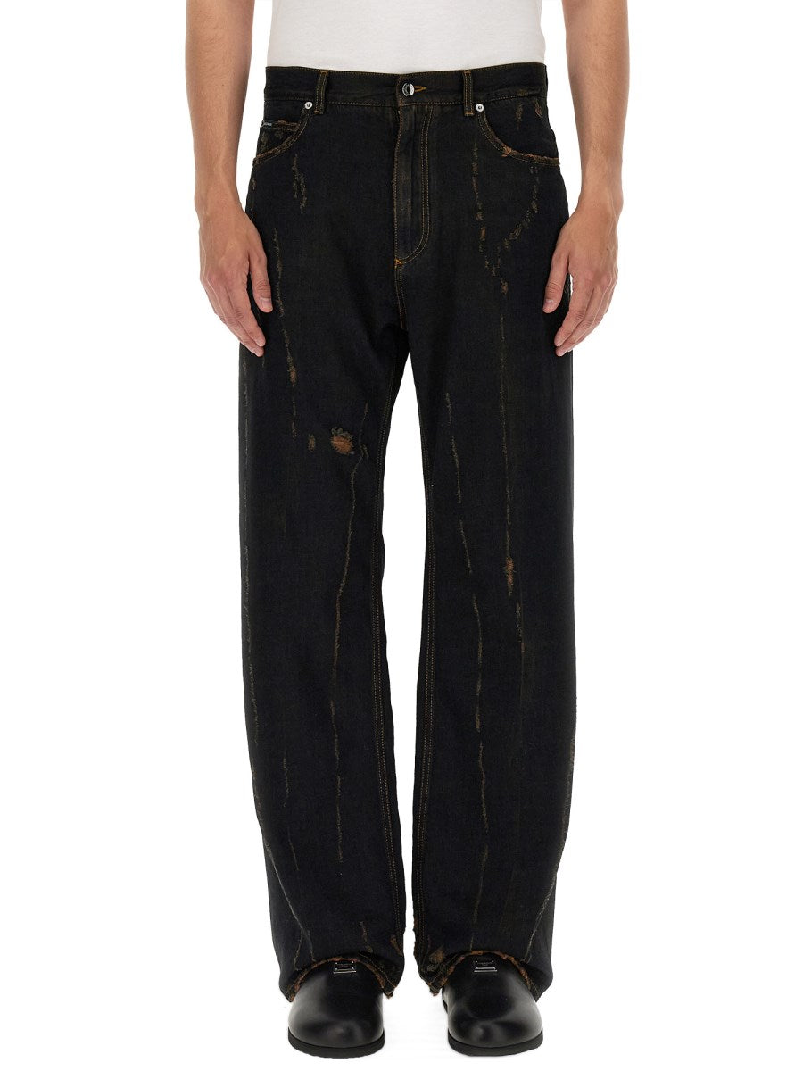 Overdyed Wide Jeans in Black