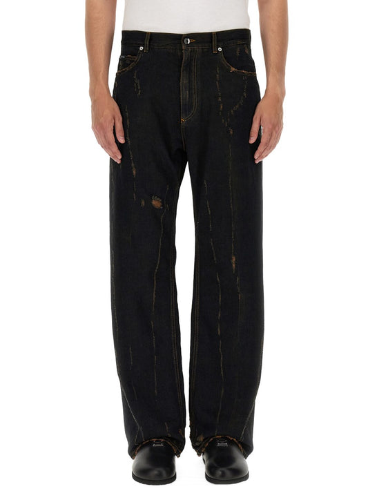 Overdyed Wide Jeans in Black