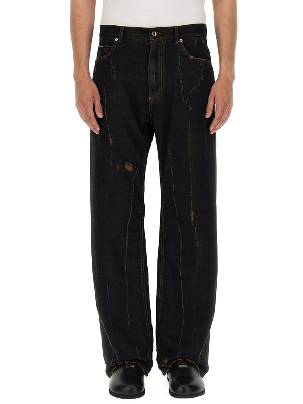Overdyed Wide Jeans in Black