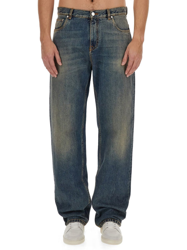 Wide Straight Jeans in Dirty Wash
