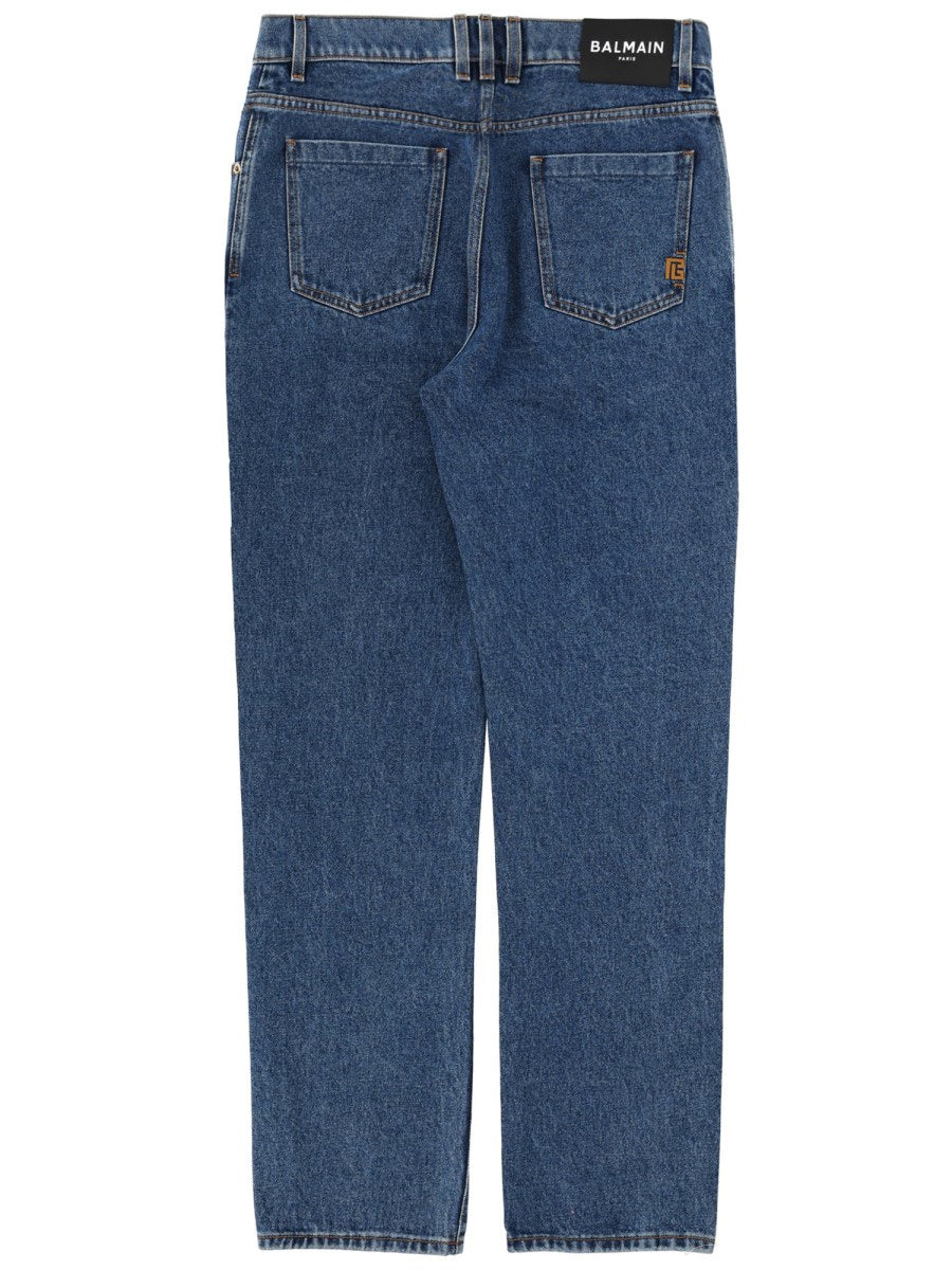 Regular Straight Jeans in Mid Blue