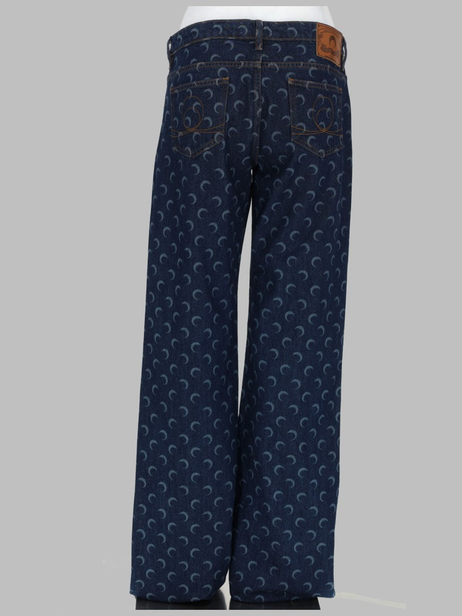 Moon Print Jeans in Dark Blue