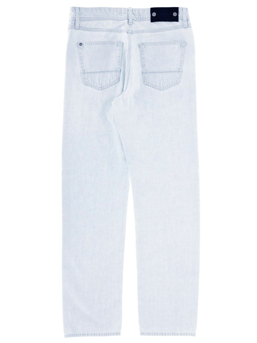 Straight Jeans in Bleached Light Blue