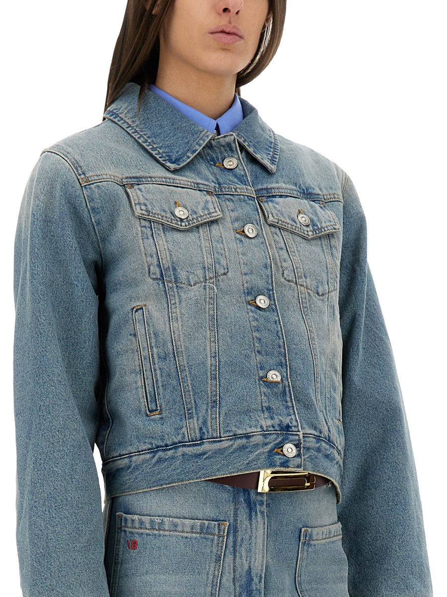 Padded Cropped Denim Jacket