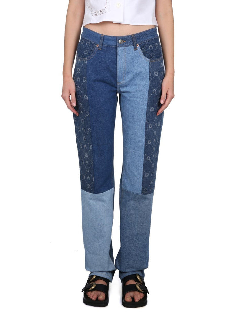 Denim Jeans With Button Closure