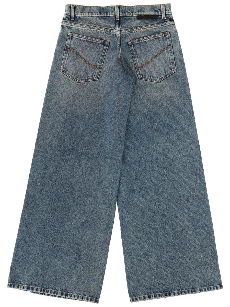 Lace-Up Wide-Leg Jeans