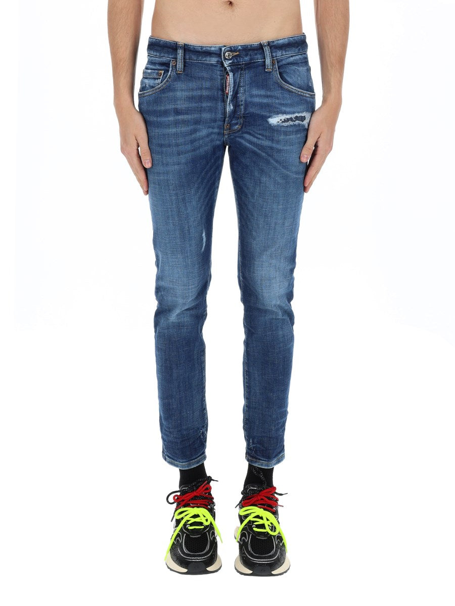 Skater Jeans in Mid Blue