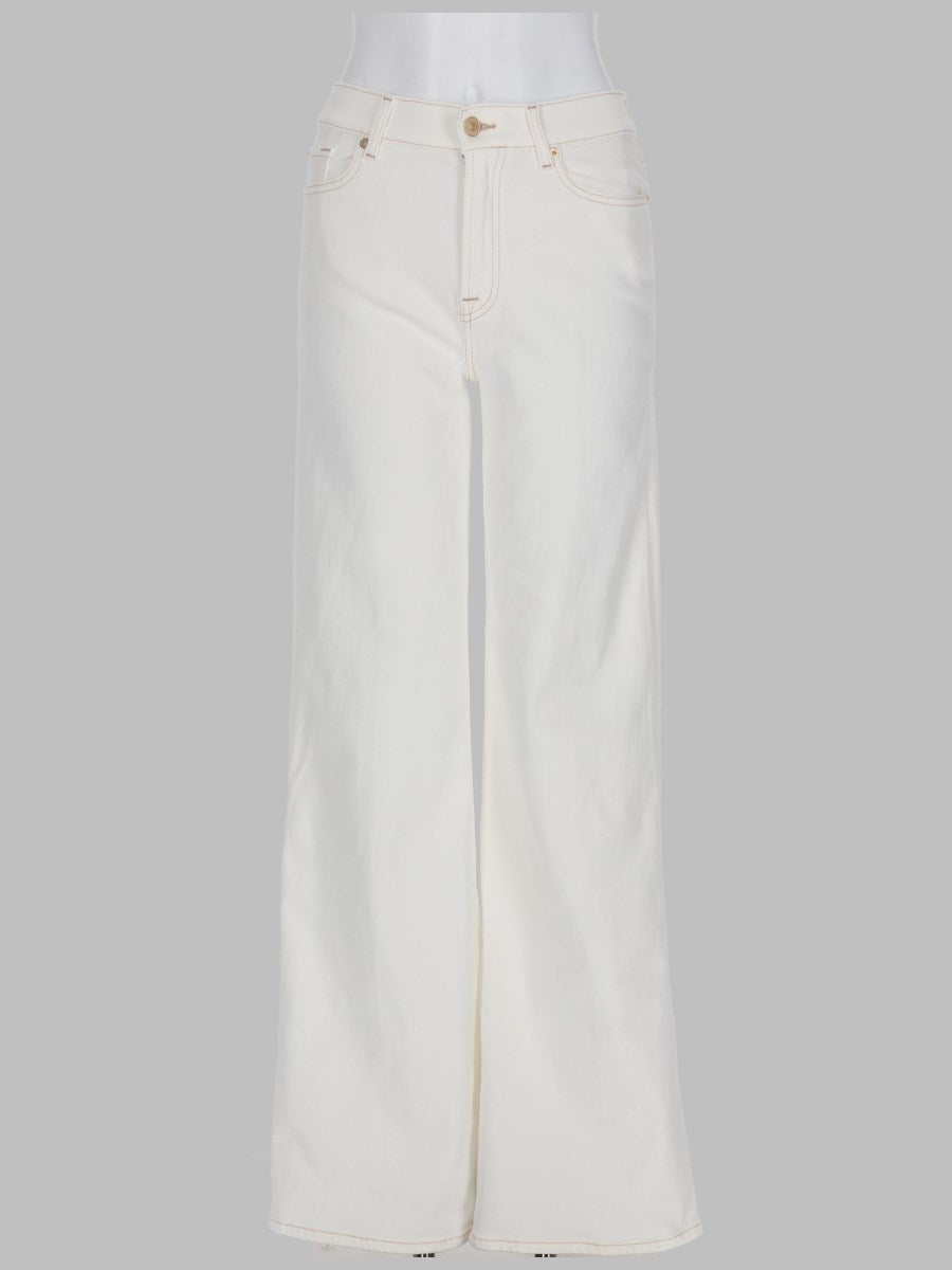 High-Rise Wide-Leg Jeans in White