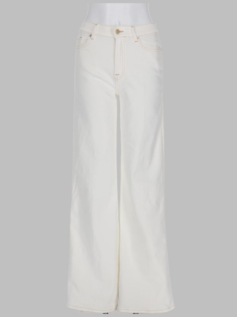 High-Rise Wide-Leg Jeans in White