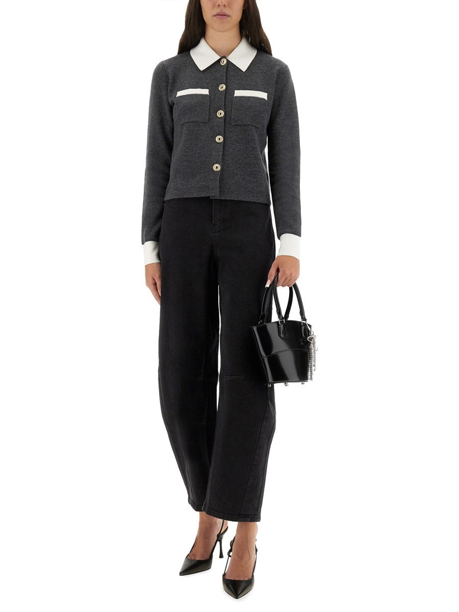 Barrel-Leg Jeans in Black