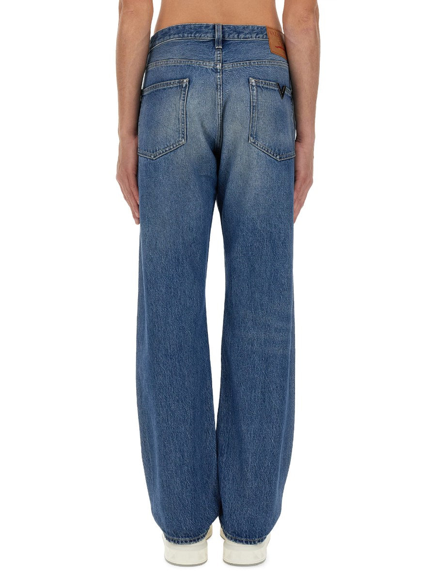 Straight Jeans with Logo Detail