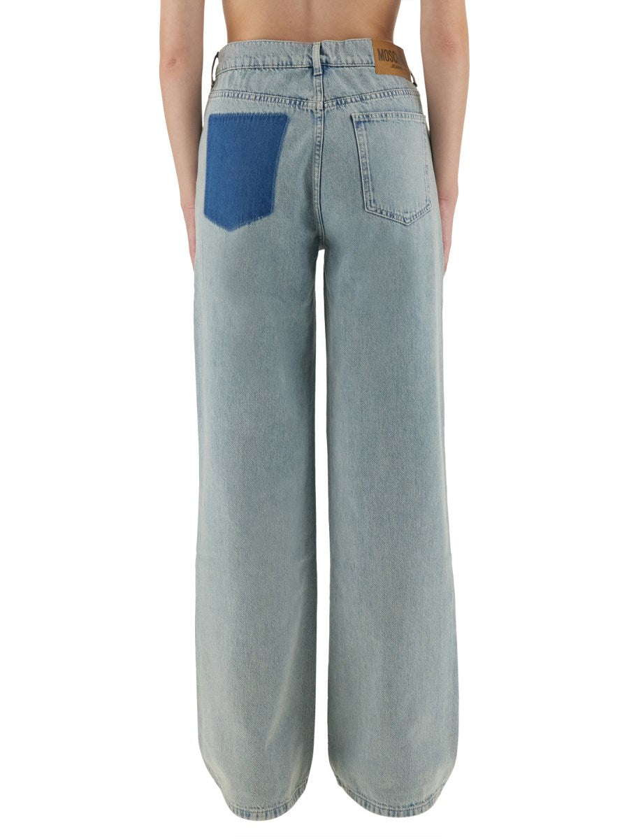 Moschino Wide Leg Jeans in Denim, view 2