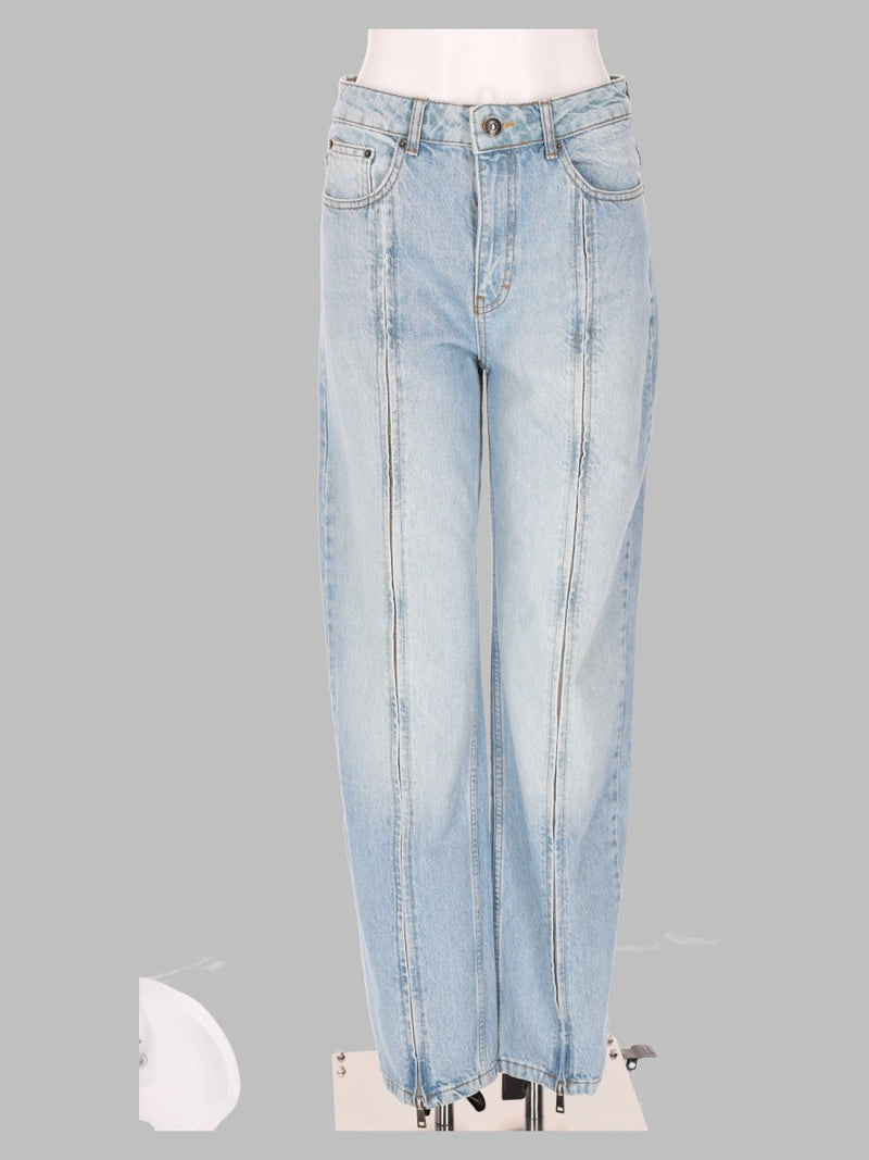 ROTATE Birger Christensen Straight Denim Jeans With Zip