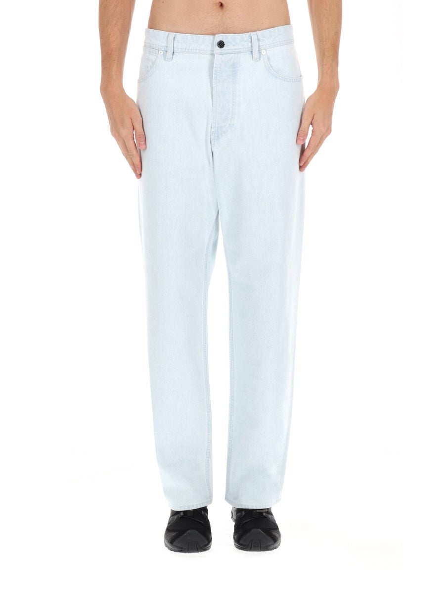 Relaxed Straight Jeans in Pale Denim