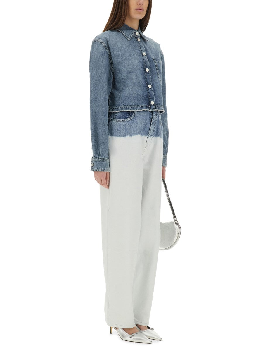 Two-Tone Wide Jeans