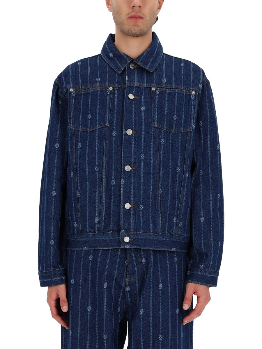 Drôle de Monsieur Denim Monogramme Jacket