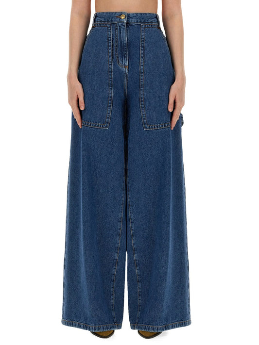 Wide-Leg Jeans with Patch Pockets